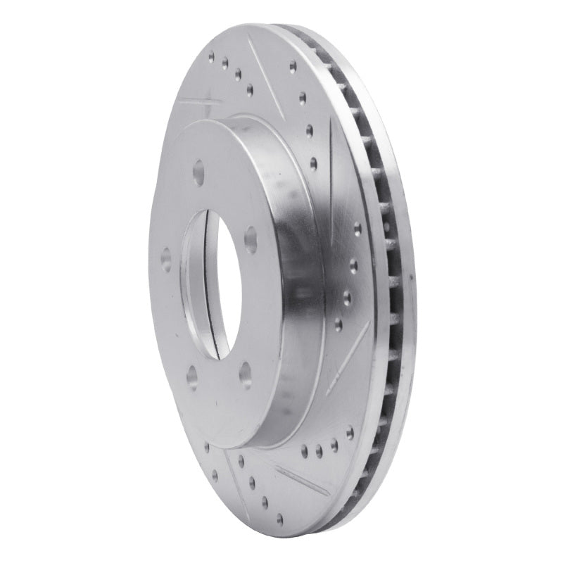 R1 Concepts R1 97-04 Ford F-150 4WD Front Right Drilled & Slotted Silver Brake Rotor