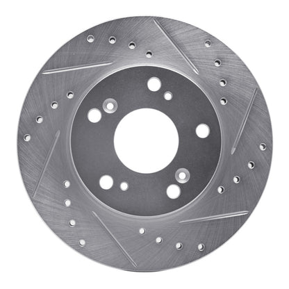 R1 Concepts R1 02-15 Acura RSX Front Right Drilled & Slotted Silver Brake Rotor