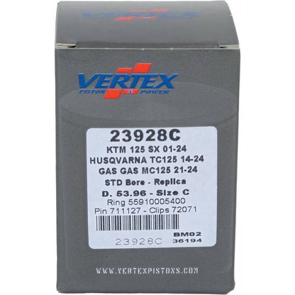 Vertex Pistons Vertex Piston 01-16 KTM 125 EXC 125cc Cast Replica Piston Kit