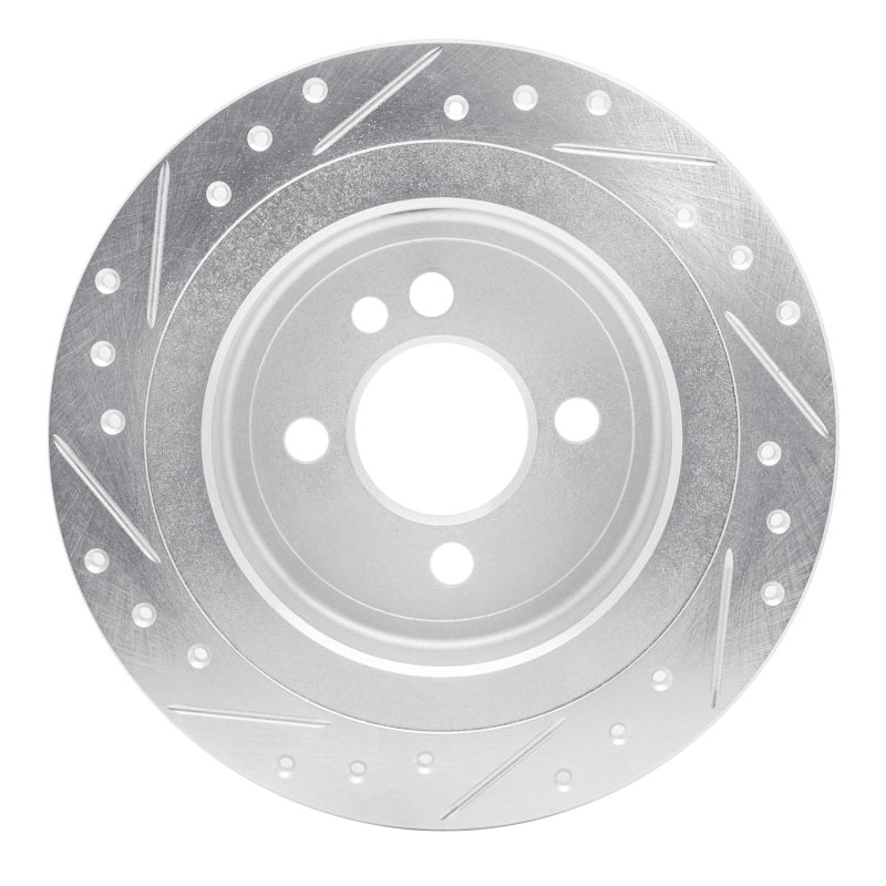 R1 Concepts R1 09-14 Mini Cooper (Excl Clubman) Rear Right Drilled & Slotted Silver Brake Rotor