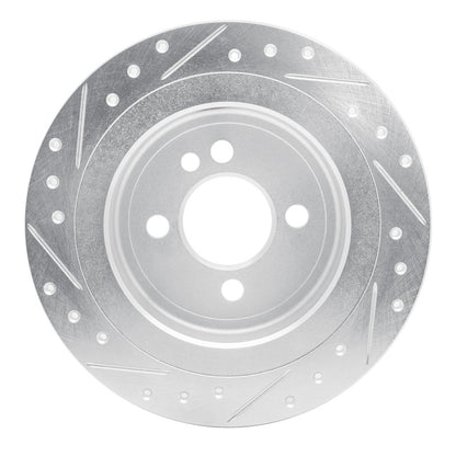R1 Concepts R1 09-14 Mini Cooper (Excl Clubman) Rear Right Drilled & Slotted Silver Brake Rotor