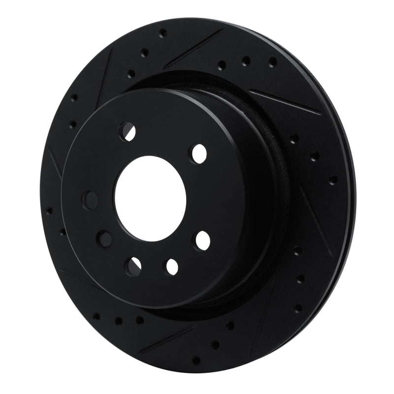 R1 Concepts R1 01-01 Cadillac CATERA Rear Left Drilled & Slotted Black Brake Rotor