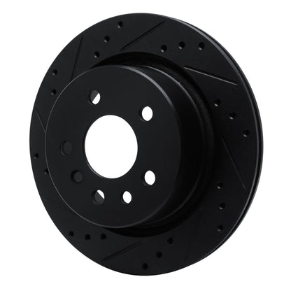 R1 Concepts R1 01-01 Cadillac CATERA Rear Left Drilled & Slotted Black Brake Rotor