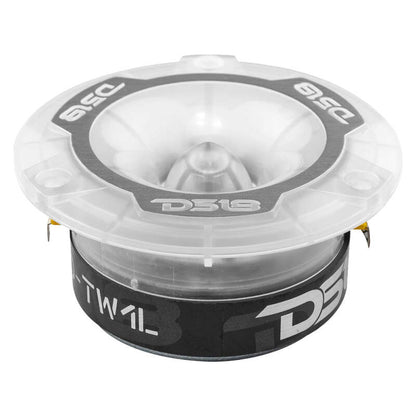 DS18 3.8in Super Bullet Tweeter 120 Watts RMS 1in Aluminum Vc 4 ohm RGB LED Lights- Pair