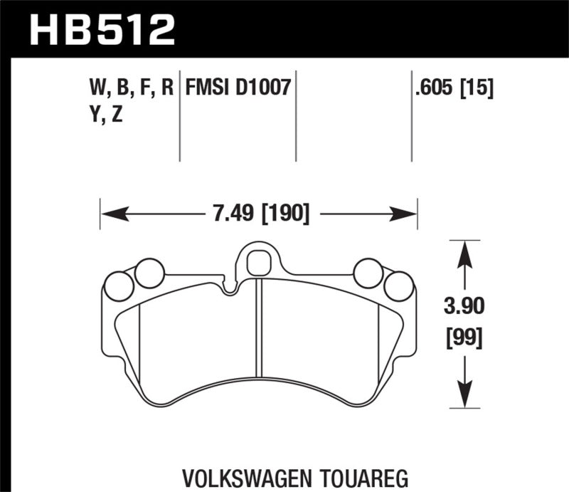 Hawk Performance Hawk 04 Volkswagen Touareg Performance Ceramic Street Front Brake Pads