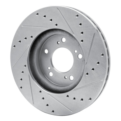 R1 Concepts R1 99-04 Acura RL Front Left Drilled & Slotted Silver Brake Rotor