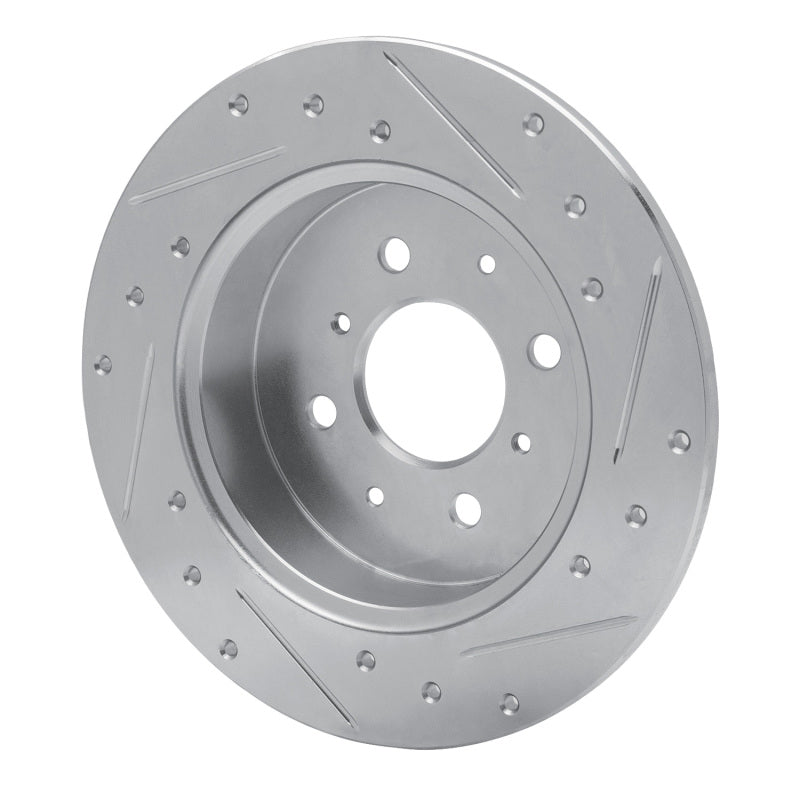 R1 Concepts R1 01-05 Acura EL Rear Left Drilled & Slotted Silver Brake Rotor