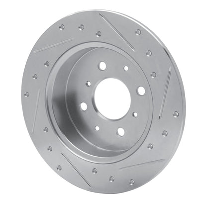 R1 Concepts R1 01-05 Acura EL Rear Left Drilled & Slotted Silver Brake Rotor