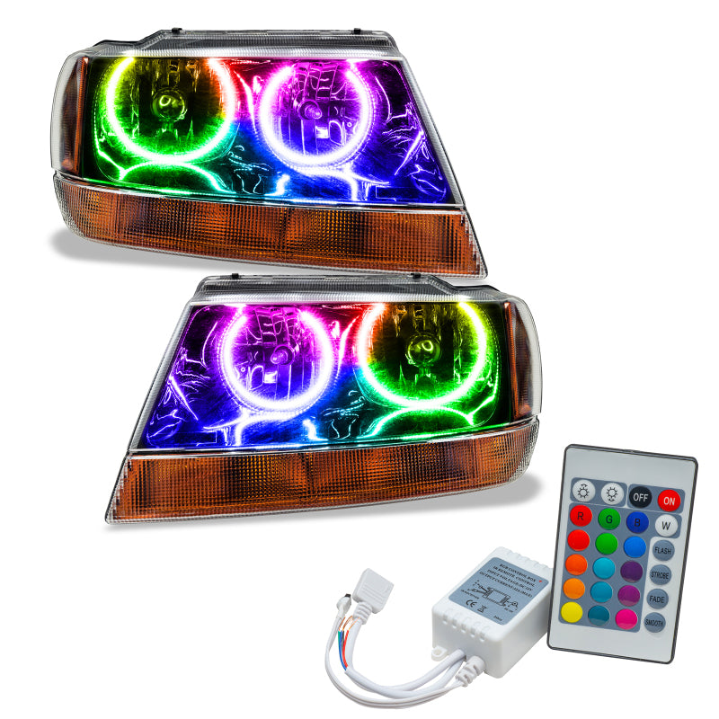 ORACLE Lighting Oracle 99-04 Jeep Grand Cherokee SMD HL - Black - ColorSHIFT w/ Simple Controller