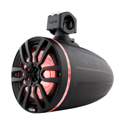 DS18 Marine And Powersports Towers 8in 125 Watts RMS RGB LED Lights Red