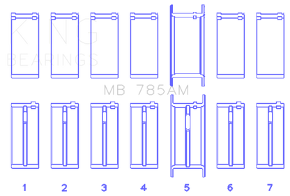 King Engine Bearings Ford 200 3.3L 12V (Size +0.30) Main Bearing Set