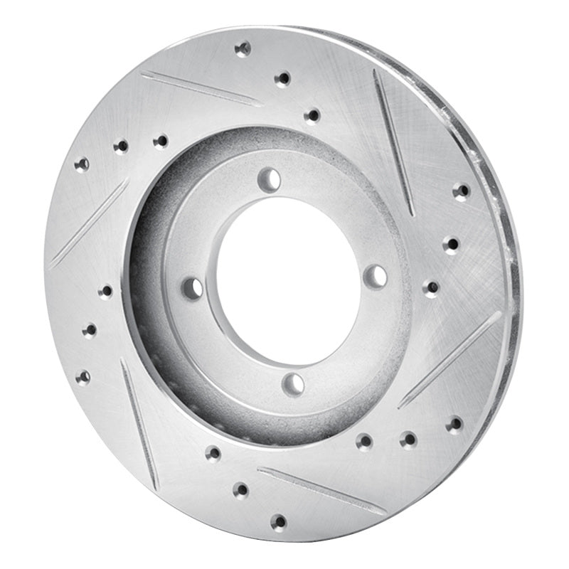 R1 Concepts R1 91-92 Mitsubishi Mirage Front Left Drilled & Slotted Silver Brake Rotor