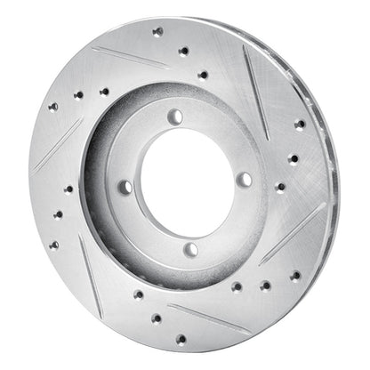 R1 Concepts R1 91-92 Mitsubishi Mirage Front Left Drilled & Slotted Silver Brake Rotor