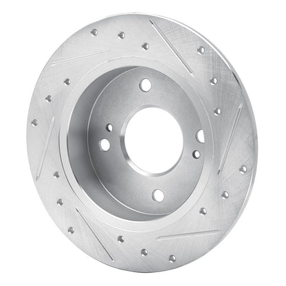 R1 Concepts R1 90-06 Infiniti G20 Rear Left Drilled & Slotted Silver Brake Rotor