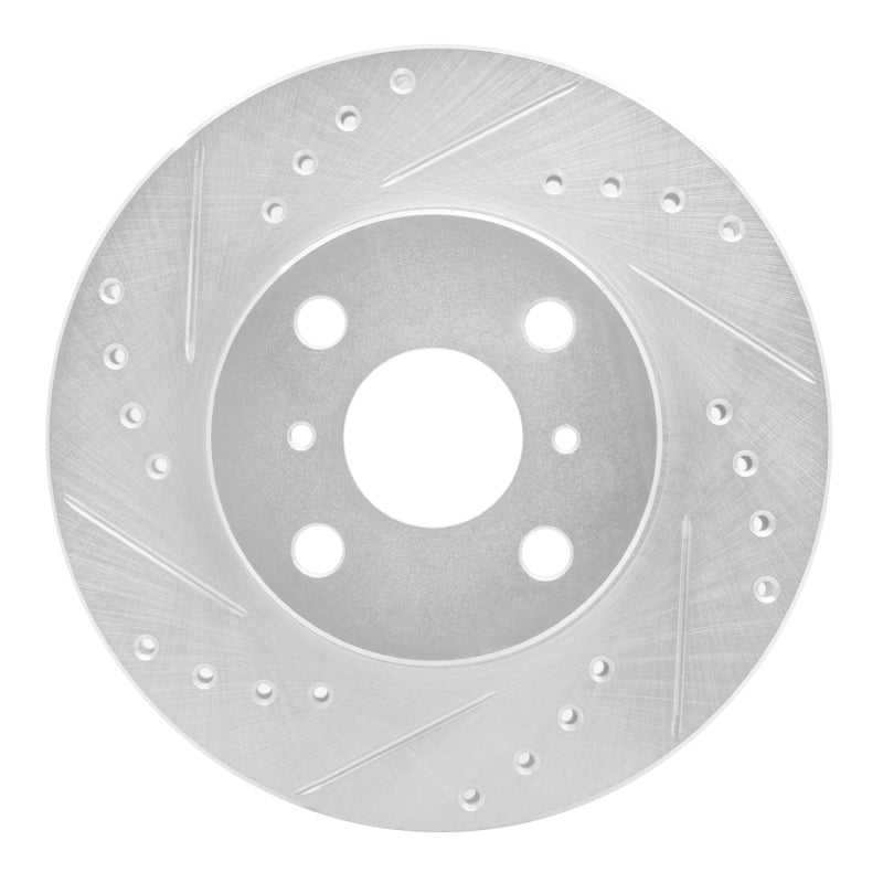 R1 Concepts R1 92-95 Toyota Paseo Front Left Drilled & Slotted Silver Brake Rotor