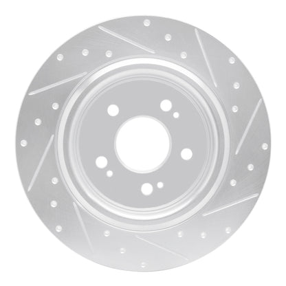 R1 Concepts R1 18-25 Honda Odyssey Rear Left Drilled & Slotted Silver Brake Rotor