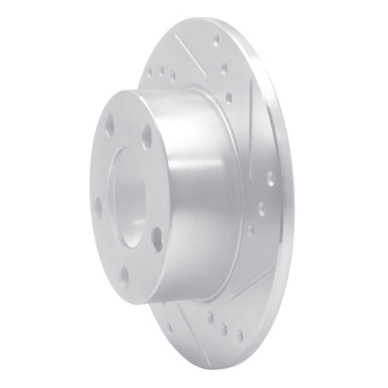 R1 Concepts R1 80-91 Audi 5000S Rear Right Drilled & Slotted Silver Brake Rotor