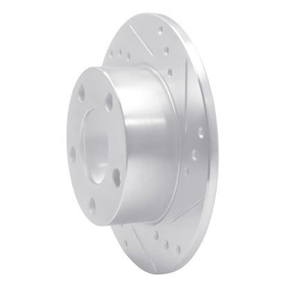 R1 Concepts R1 80-91 Audi 5000S Rear Right Drilled & Slotted Silver Brake Rotor