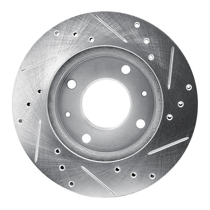 R1 Concepts R1 89-98 Hyundai SONATA Front Left Drilled & Slotted Silver Brake Rotor
