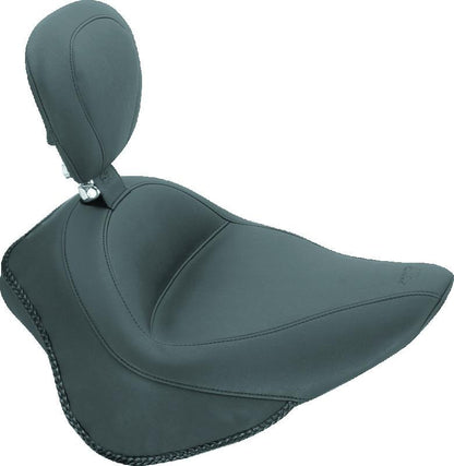 Mustang Motorcycle Mustang 11-13 Harley Blackline,12-17 Slim/Slim S Wide Touring Solo Seat w/Driver Backrest - Black