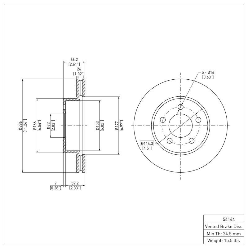 DFC 95-02 Ford Ranger (USA/Canada) Front Brake Rotor