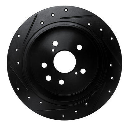 R1 Concepts R1 06-15 Lexus IS250 Rear Right Drilled & Slotted Black Brake Rotor