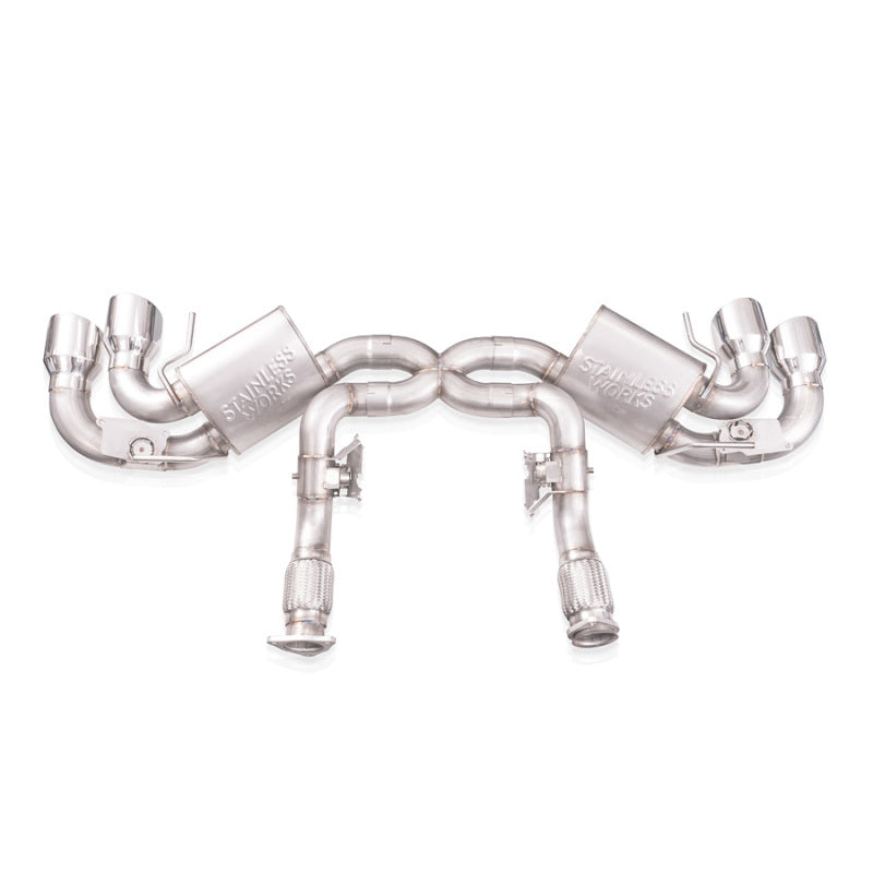 Stainless Works 20-21 Chevrolet Corvette C8 6.2L Redline Cat-Back Exhaust w/ Polished Tips