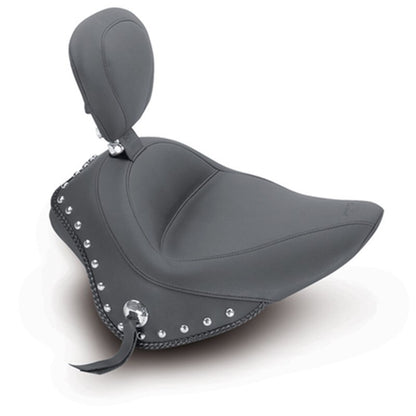 Mustang Motorcycle Mustang 11-13 Harley Blackline,12-17 Slim/Slim S Wide Touring Solo Seat w/DBR Studs - Black