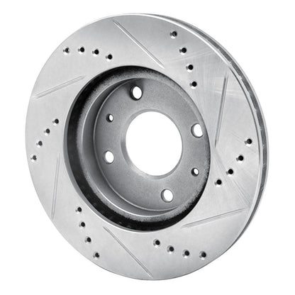 R1 Concepts R1 04-04 Mitsubishi Lancer Front Left Drilled & Slotted Silver Brake Rotor