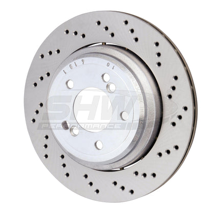 SHW Performance SHW 06-08 BMW Z4 3.2L Right Rear Cross-Drilled Lightweight Brake Rotor (34212282304)