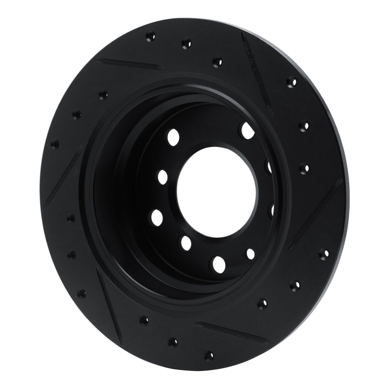 R1 Concepts R1 69-81 BMW 2500 Rear Left Drilled & Slotted Black Brake Rotor