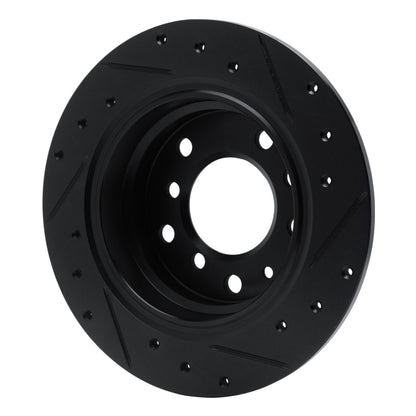 R1 Concepts R1 69-81 BMW 2500 Rear Left Drilled & Slotted Black Brake Rotor