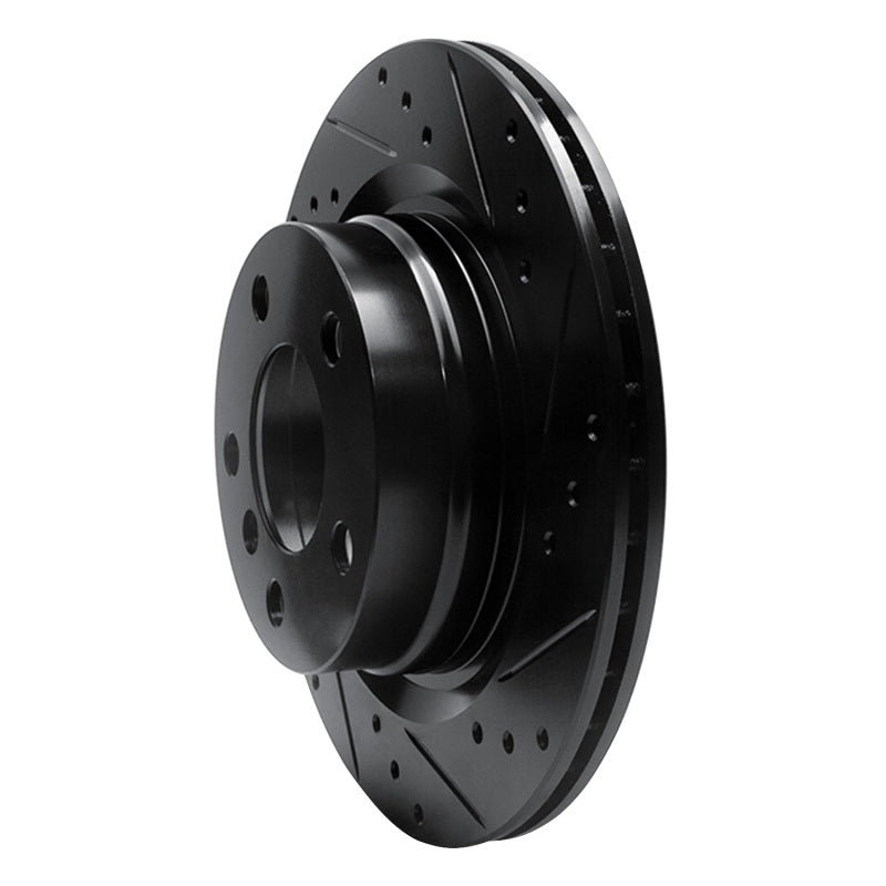 R1 Concepts R1 06-21 BMW 320I (USA/Canada) Rear Right Drilled & Slotted Black Brake Rotor