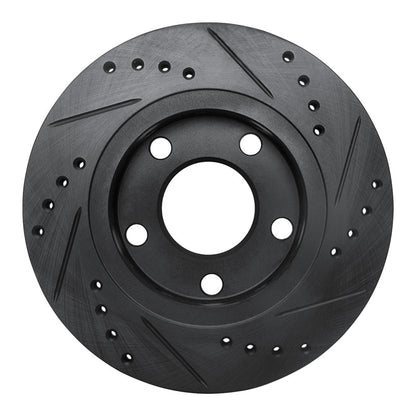 R1 Concepts R1 00-02 Audi S4 Rear Left Drilled & Slotted Black Brake Rotor