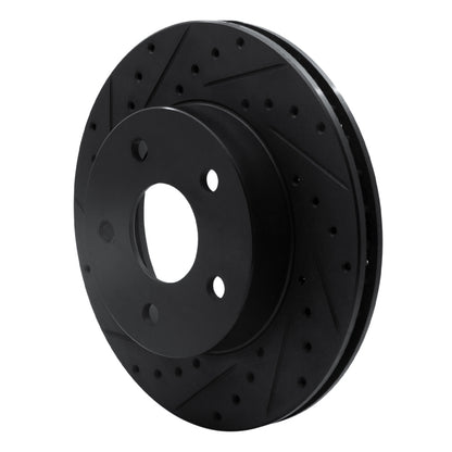 R1 Concepts R1 99-04 Jeep Grand Cherokee Front Left Drilled & Slotted Black Brake Rotor