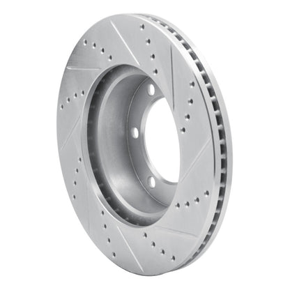 R1 Concepts R1 00-07 Toyota SEQUOIA Front Left Drilled & Slotted Silver Brake Rotor