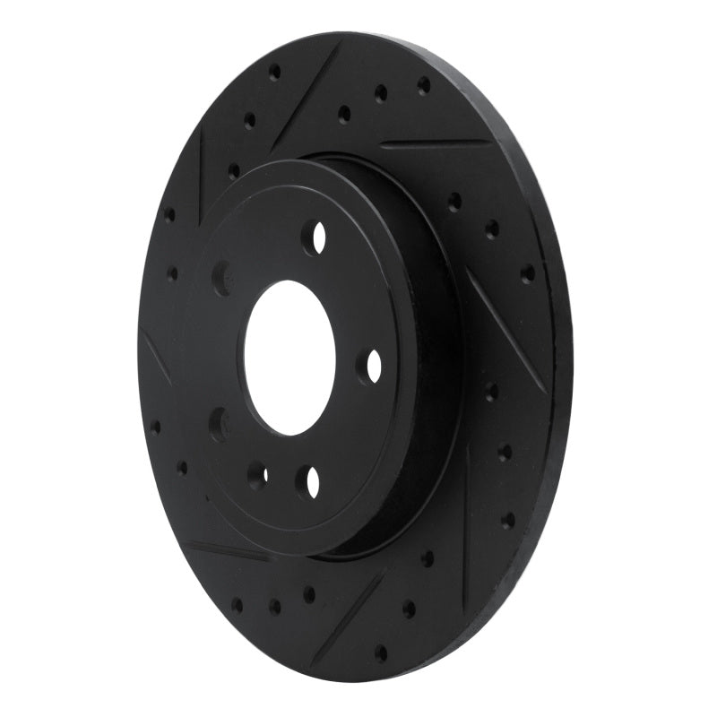 R1 Concepts R1 00-09 Audi A4 Quattro Rear Left Drilled & Slotted Black Brake Rotor