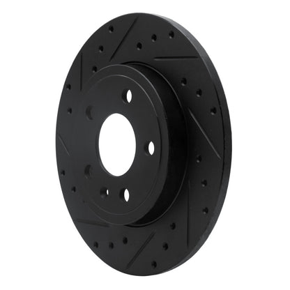 R1 Concepts R1 00-09 Audi A4 Quattro Rear Left Drilled & Slotted Black Brake Rotor