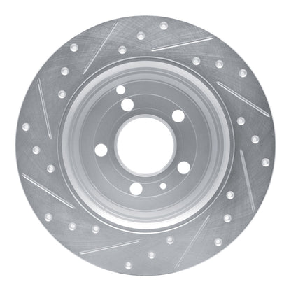 R1 Concepts R1 96-04 Volvo C70 Rear Right Drilled & Slotted Silver Brake Rotor