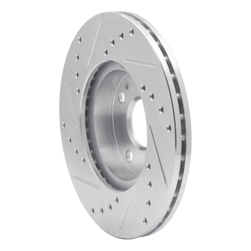 R1 Concepts R1 94-02 Mazda Miata Front Right Drilled & Slotted Silver Brake Rotor