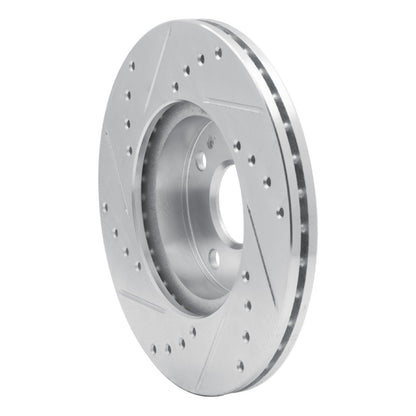 R1 Concepts R1 94-02 Mazda Miata Front Right Drilled & Slotted Silver Brake Rotor
