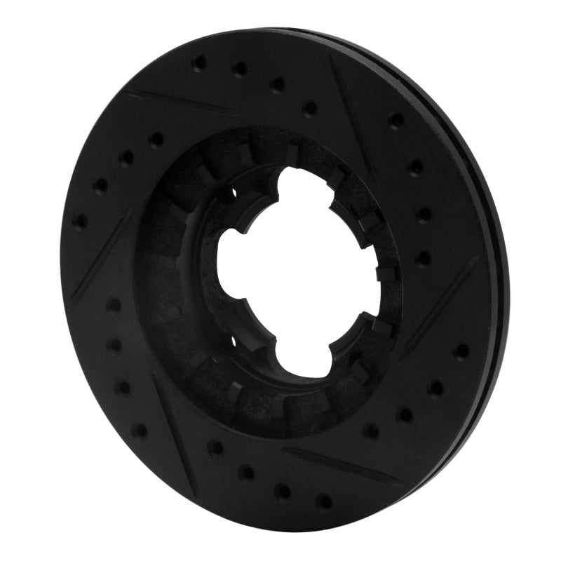 R1 Concepts R1 87-94 Subaru Justy Front Left Drilled & Slotted Black Brake Rotor