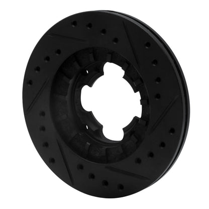 R1 Concepts R1 87-94 Subaru Justy Front Left Drilled & Slotted Black Brake Rotor
