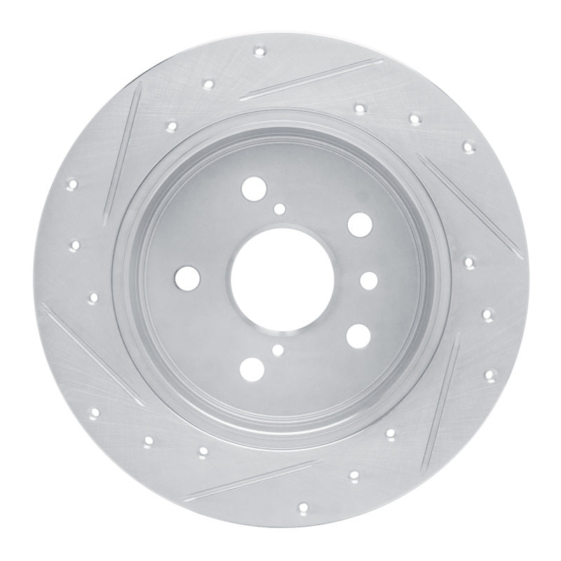 R1 Concepts R1 18-24 Toyota Camry Rear Right Drilled & Slotted Silver Brake Rotor