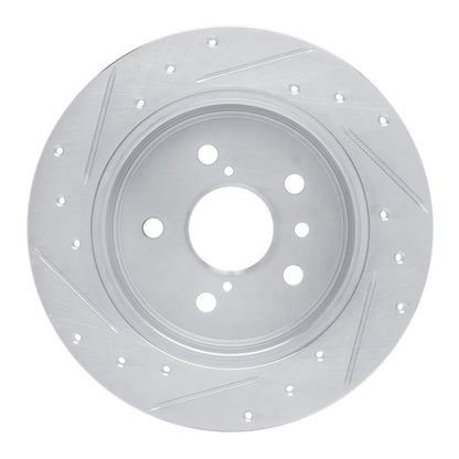R1 Concepts R1 18-24 Toyota Camry Rear Right Drilled & Slotted Silver Brake Rotor