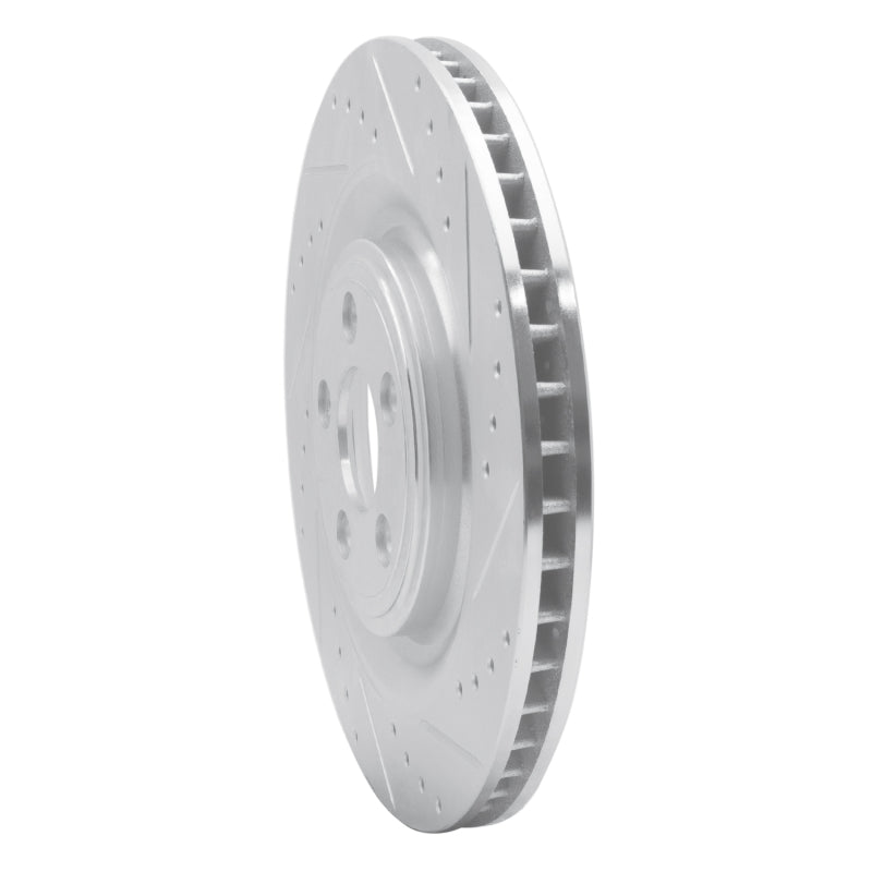 R1 Concepts R1 08-09 Jaguar XKR Left Rear Drilled & Slotted Silver Brake Rotor