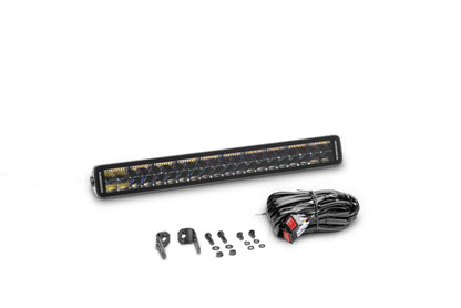Go Rhino Xplor Blackout Combo Series Dbl Row LED Light Bar w/Amber (Side/Track Mount) 21.5in. - Blk