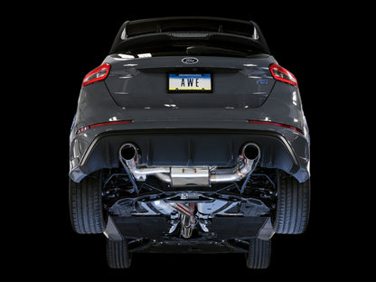 AWE Tuning Ford Focus RS SwitchPath Cat-Back Exhaust - Chrome Silver Tips