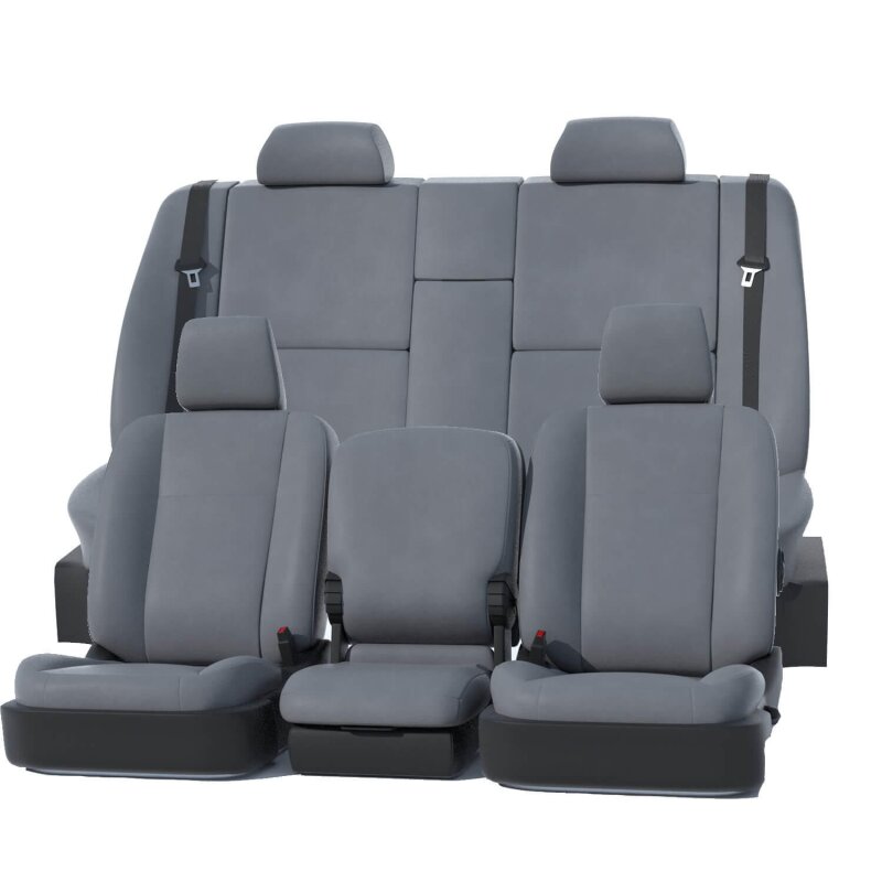 Covercraft 23-26 Ford F250-F550 SD Leatherette PrecisionFit Custom Front Row Seat Covers - Med Grey