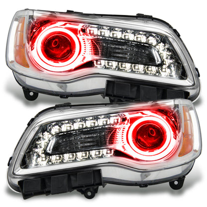 ORACLE Lighting Oracle 11-14 Chrysler 300C NON HID LED Halo Headlights Chrome Housing - Red